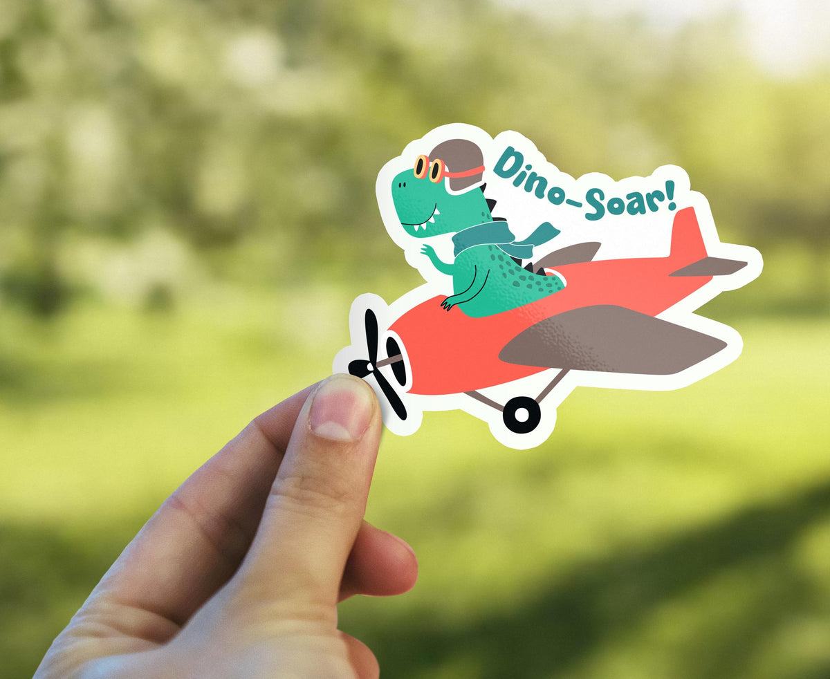 Dino-Soar sticker, funny pun design – view 3