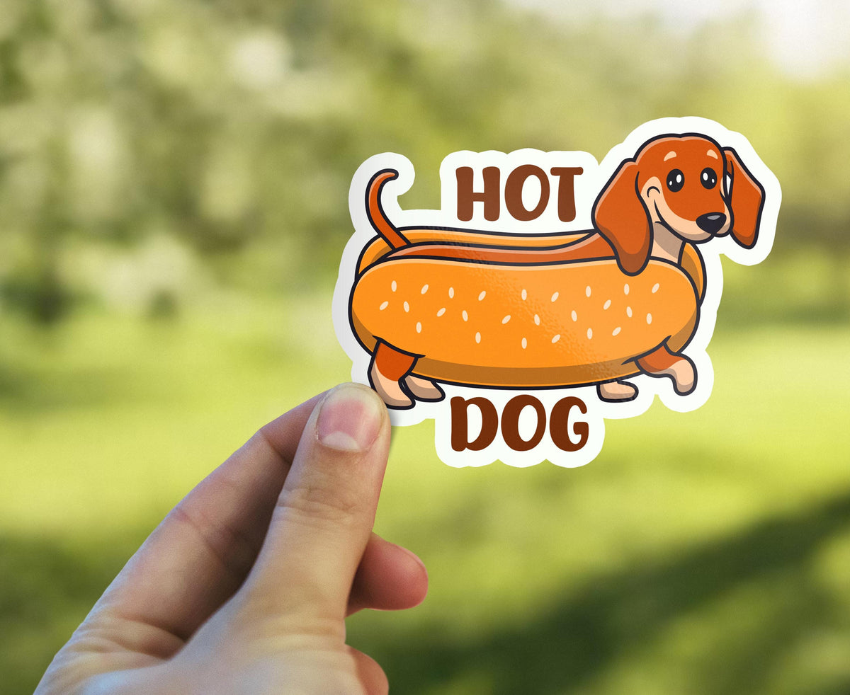 Hot Dog sticker, funny pun design – view 3