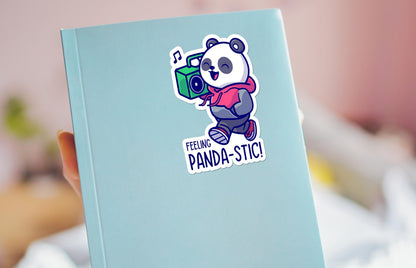You're Panda-stic sticker, funny pun design – view 4