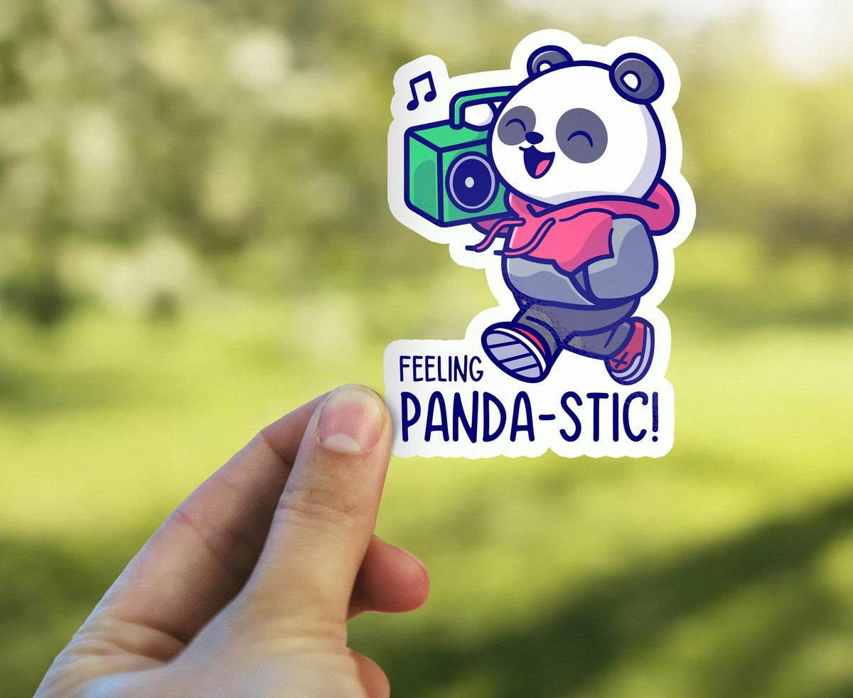 You're Panda-stic sticker, funny pun design – view 3