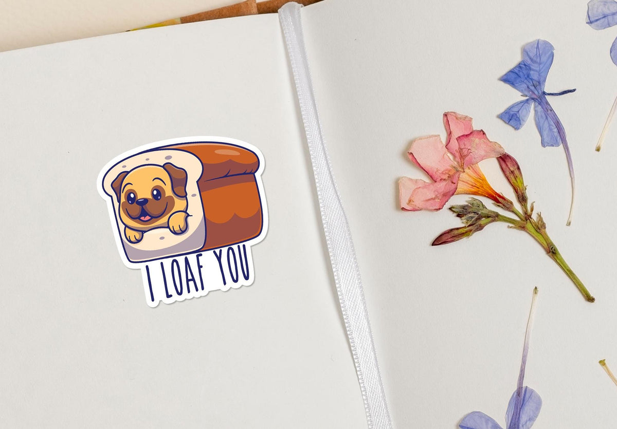 I Loaf You sticker, i love you" pun – view 3