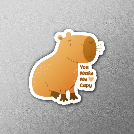 You Make Me Capy sticker, fun pun design