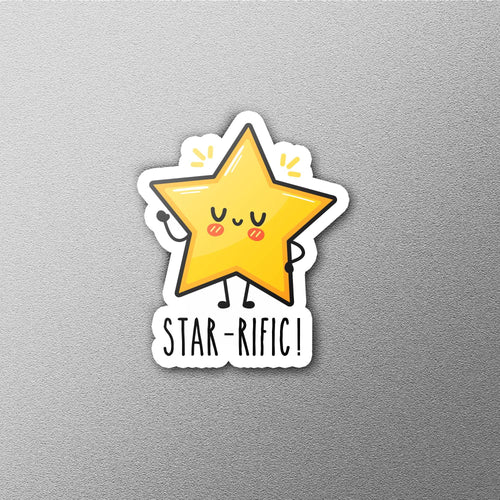 Star-rific sticker, fun pun design