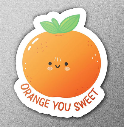 Orange You Sweet sticker, cute orange design