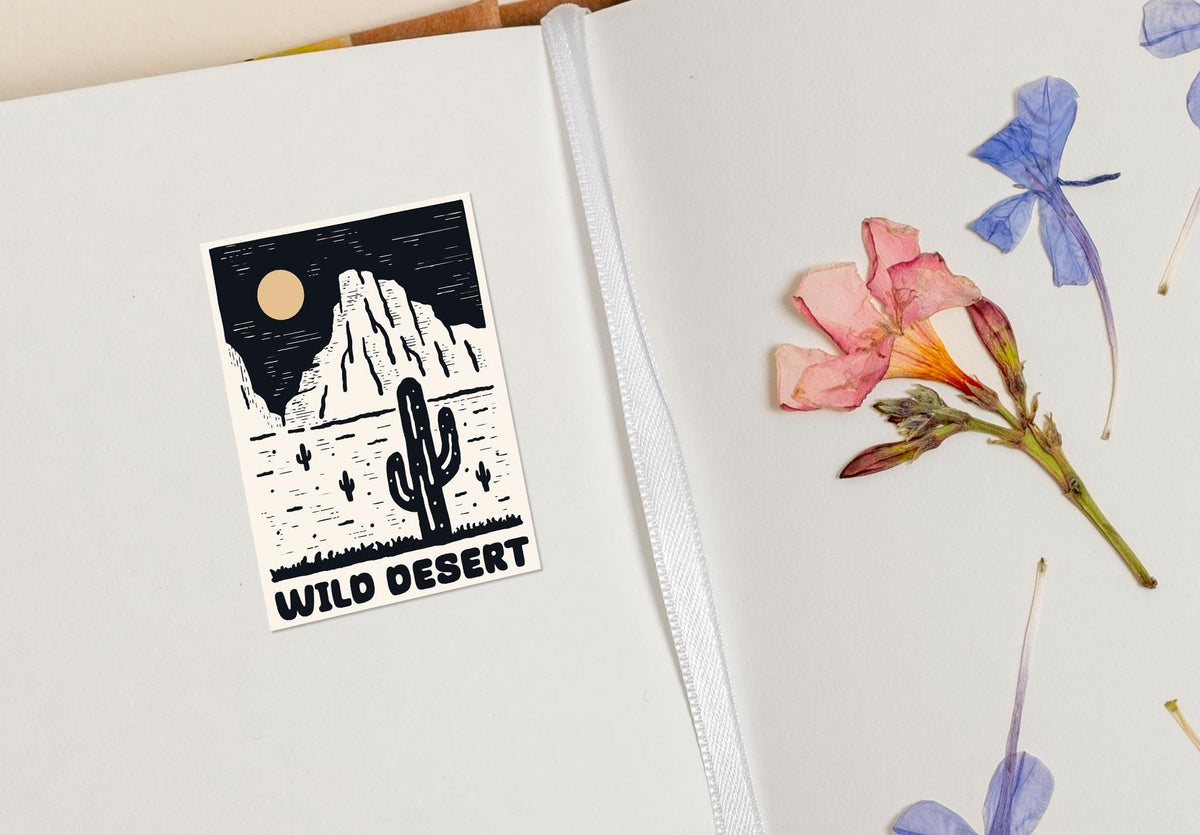Wild Desert sticker, stunning desert illustration – view 4