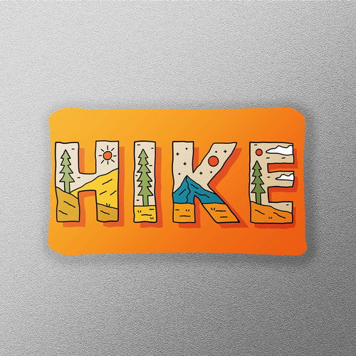 Hike sticker, landscape window design