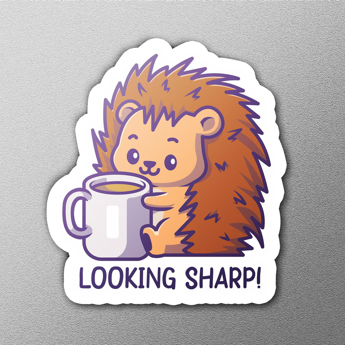 Looking Sharp Hedgehog sticker, cute hedgehog design – view 2