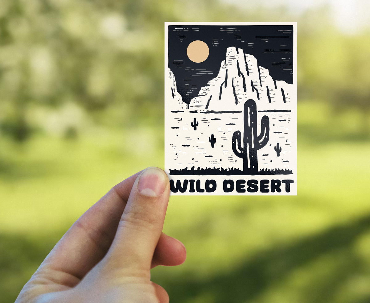 Wild Desert sticker, stunning desert illustration – view 3