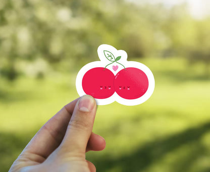 Two Cute Cherries sticker, cute fruit design – view 3