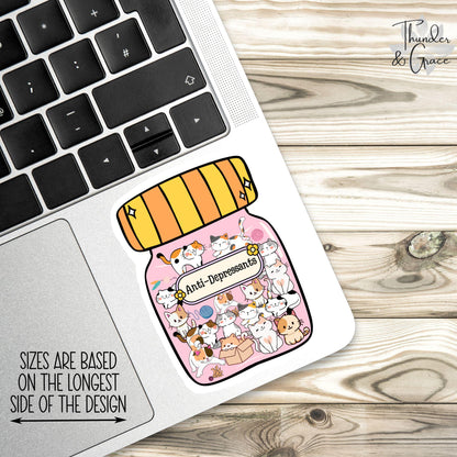 Anti Depressant sticker, emotional support cat – view 2