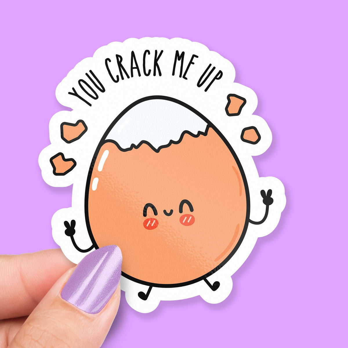 You Crack Me Up sticker, funny food pun