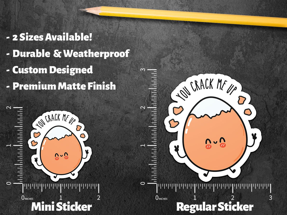 You Crack Me Up sticker, funny food pun – view 2