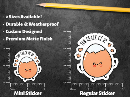 You Crack Me Up sticker, funny food pun – view 2
