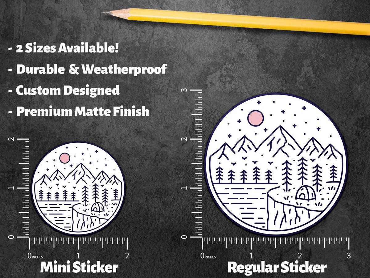 Camping Circle Outline sticker – view 3