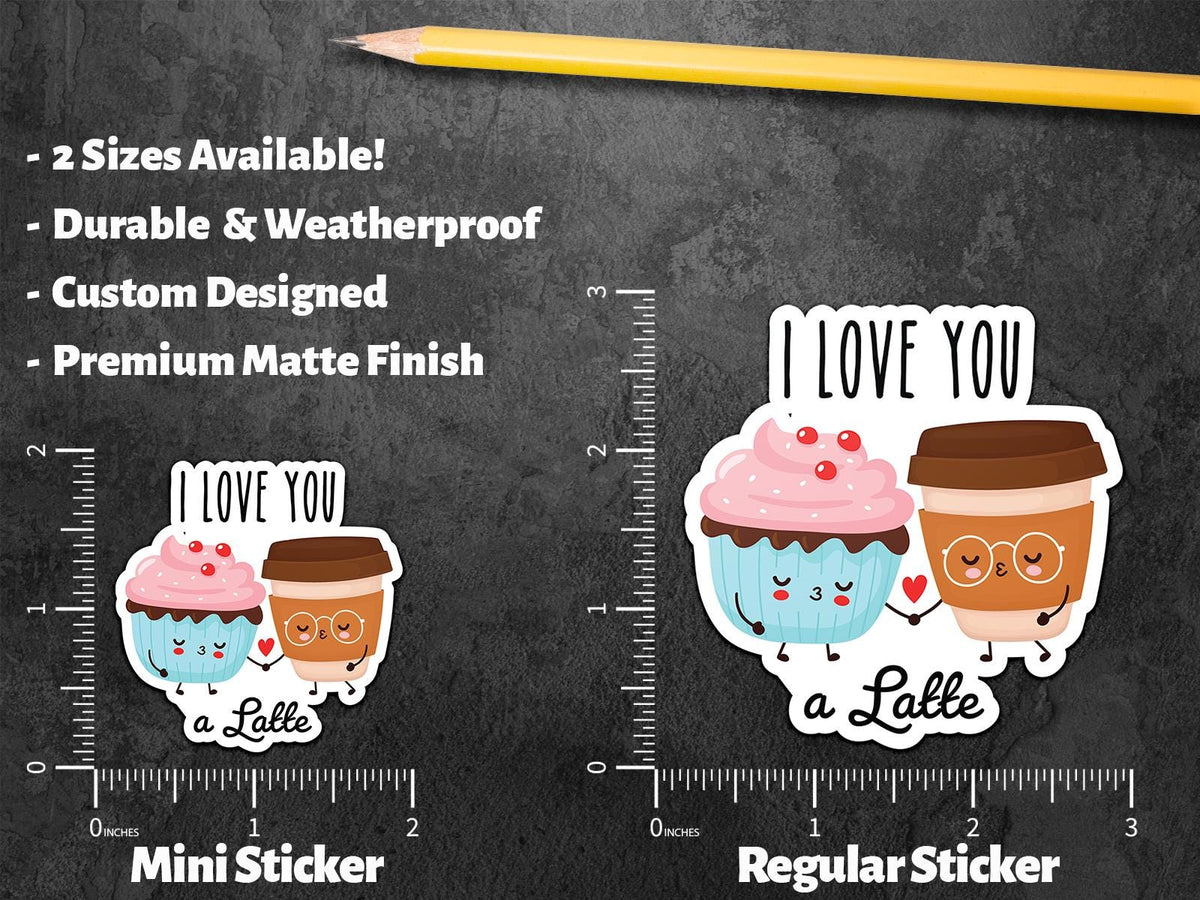I Love You Latte sticker, adorable latte design – view 3