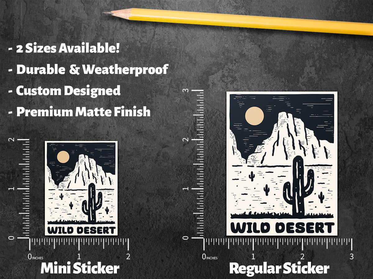 Wild Desert sticker, stunning desert illustration – view 2