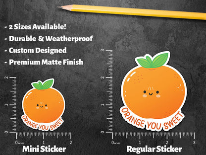 Orange You Sweet sticker, cute orange design – view 2