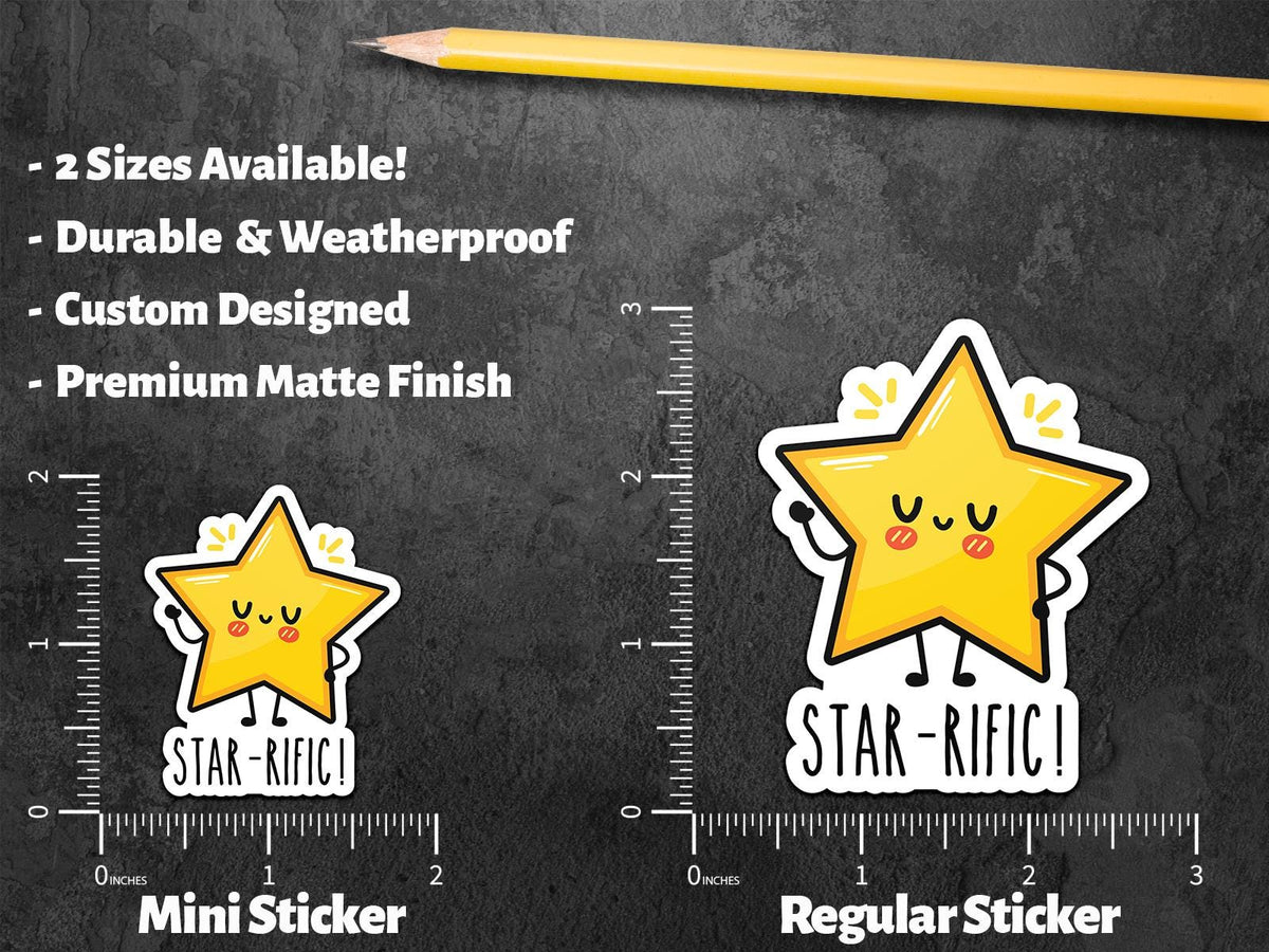 Star-rific sticker, fun pun design – view 2