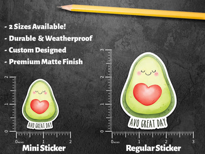Avo Great Day sticker, avocado art – view 2