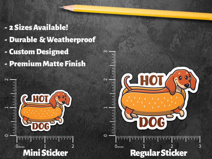 Hot Dog sticker, funny pun design – view 2