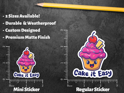 Cake It Easy sticker, funny pun design – view 2