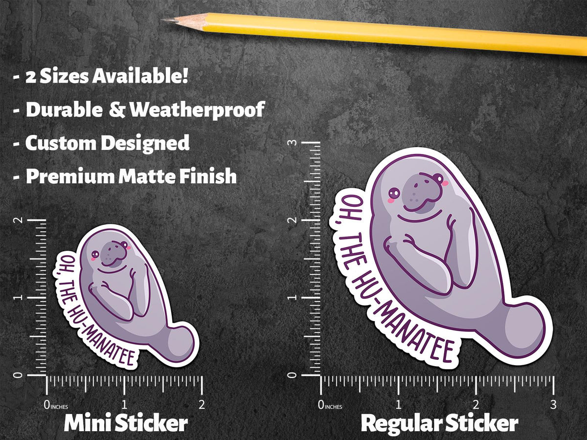The Hu-Manatee sticker, funny pun design – view 2