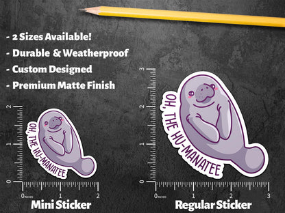 The Hu-Manatee sticker, funny pun design – view 2