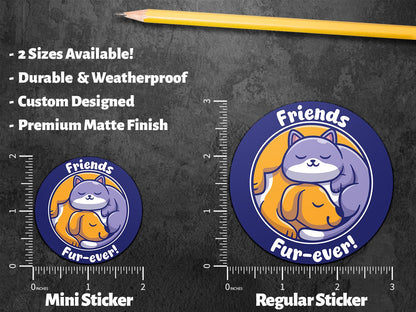 Cute Cat and Dog sticker, friends forever – view 2