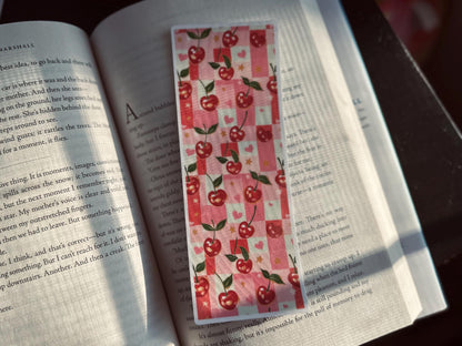 Checkered Cherries Bookmark sticker