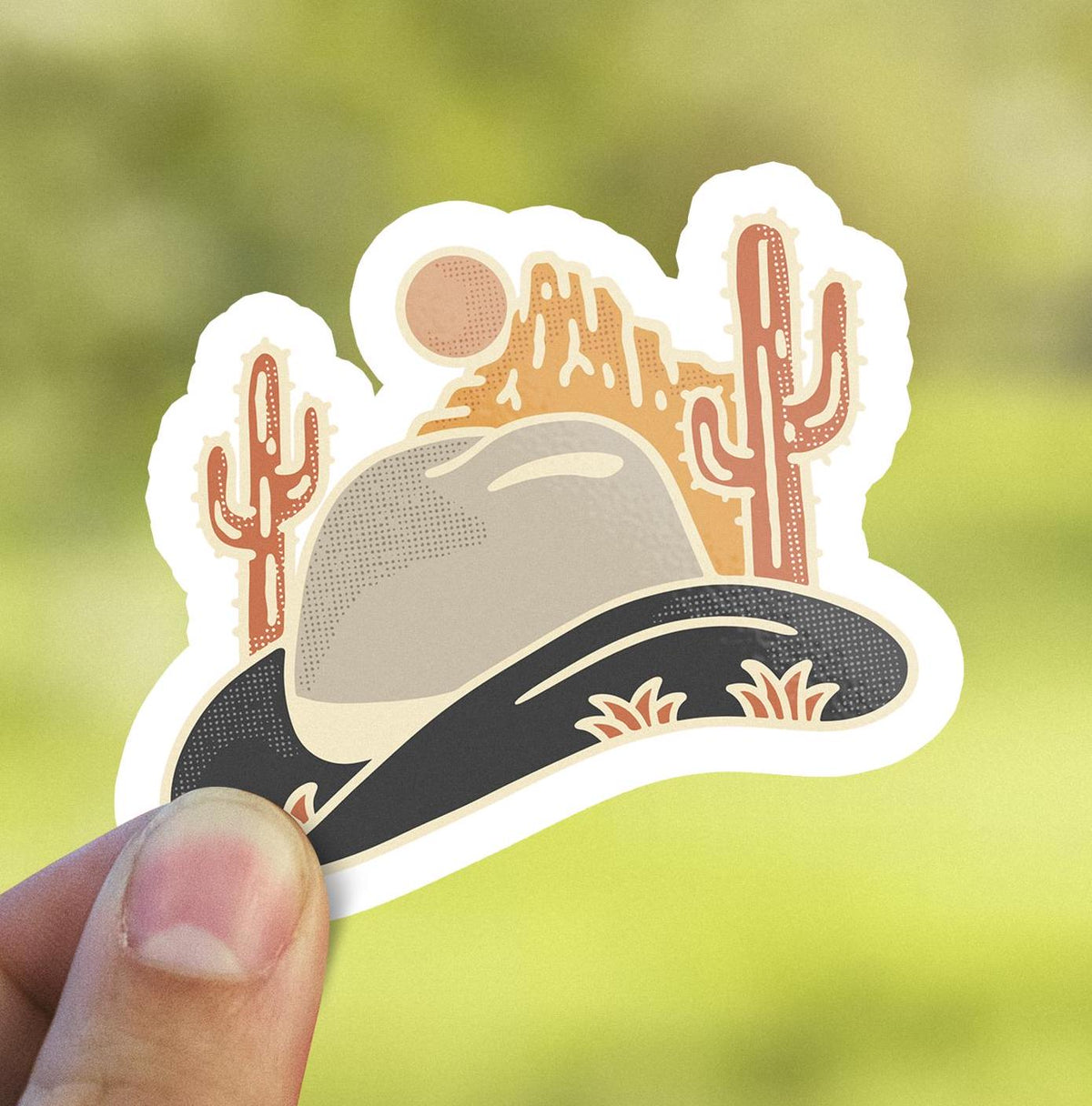 Cowboy Hat Desert Scene sticker – view 3