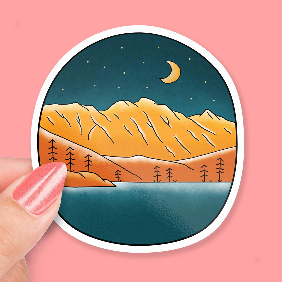 Beautiful Gradient Camping Nature sticker