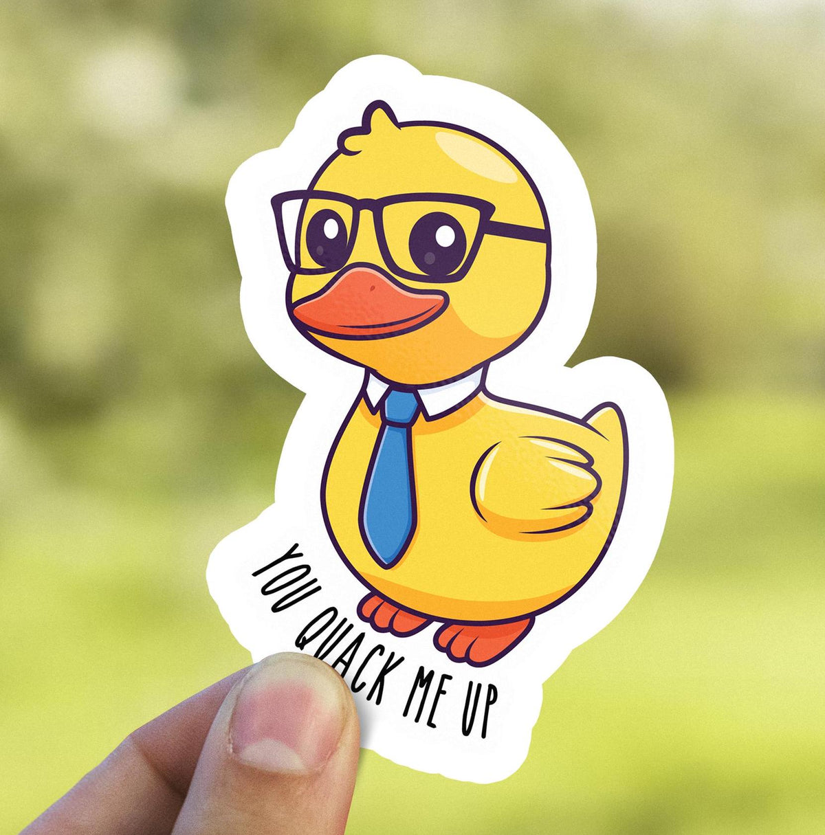 You Quack Me Up sticker, crack me up" pun