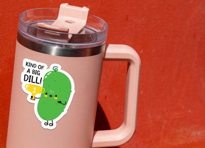 Kind of a Big Dill sticker, dill holding a trophy – view 4