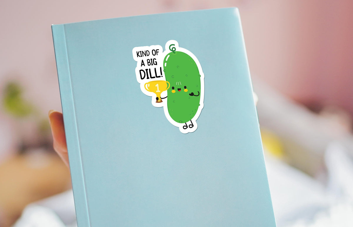 Kind of a Big Dill sticker, dill holding a trophy – view 3