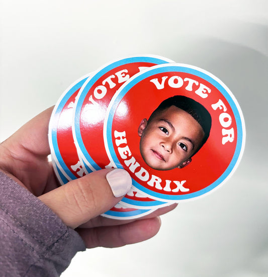 Set of 9 Custom Face sticker sheet, class president