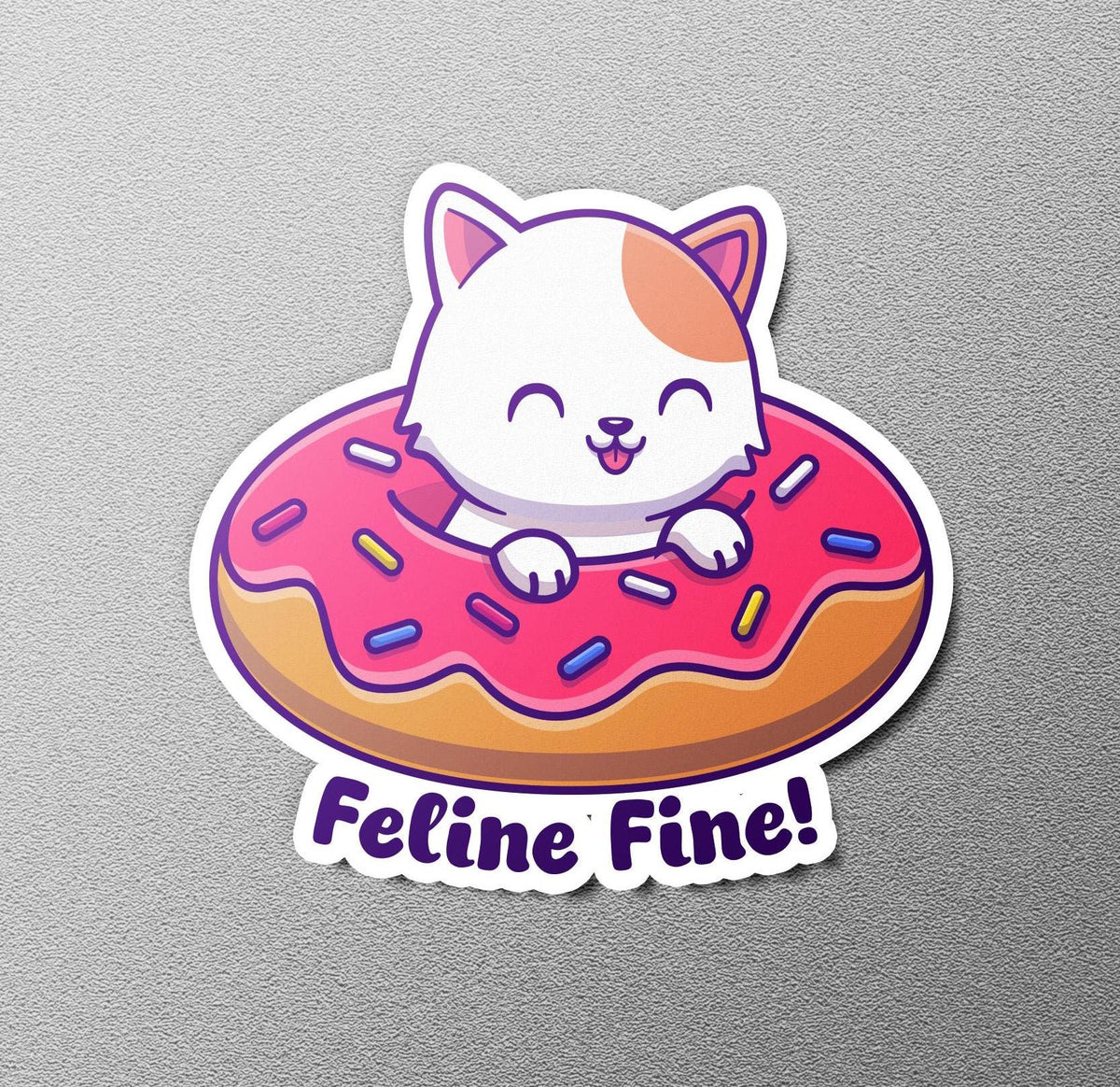 Cute Cat Feeling Fine (Feline Fine) sticker