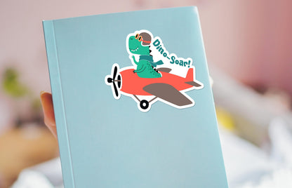 Dino-Soar sticker, funny pun design – view 4