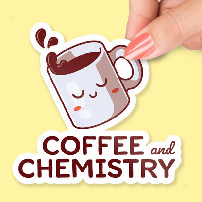 Coffee and Chemistry sticker, chemistry humor