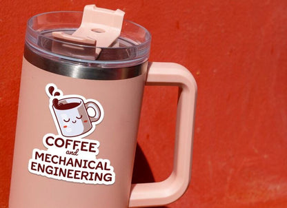 Coffee and Mechanical Engineering sticker, engineering humor – view 4