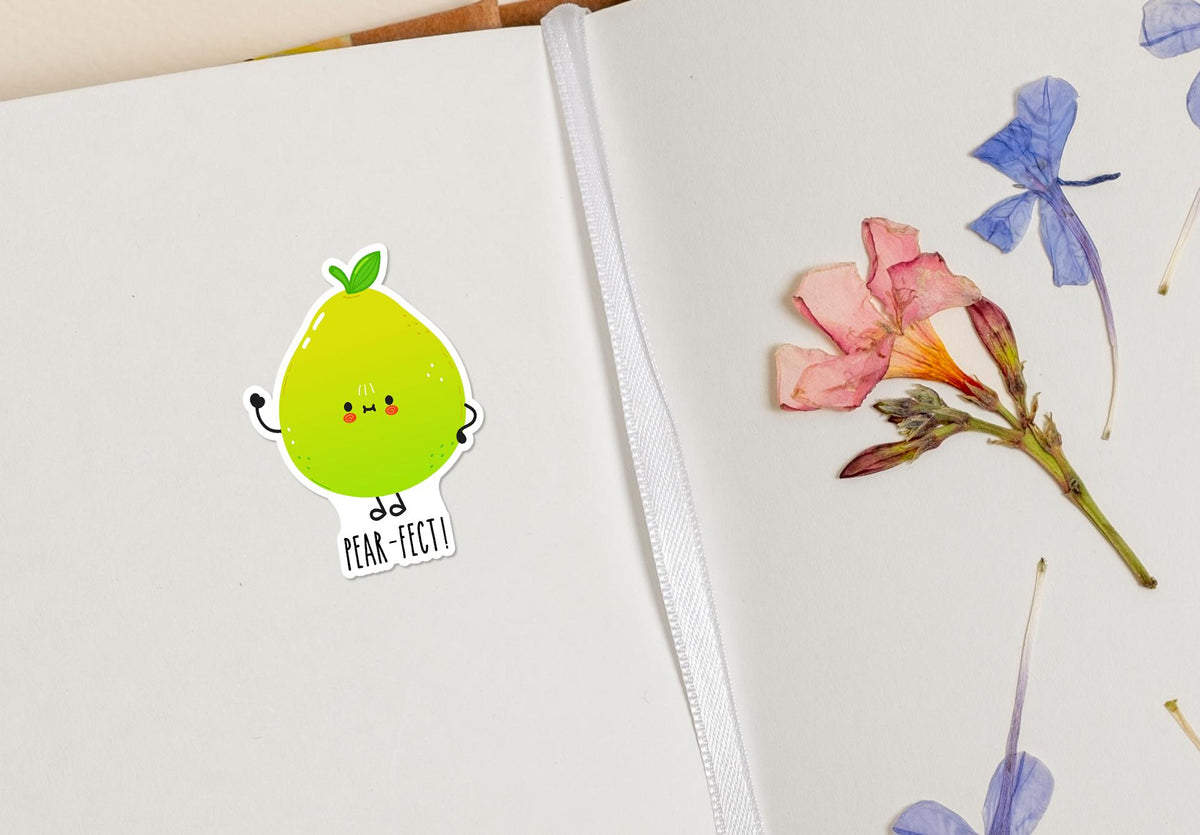 Pear-fect sticker, fun pun design – view 3