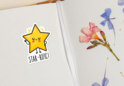 Star-rific sticker, fun pun design – view 3