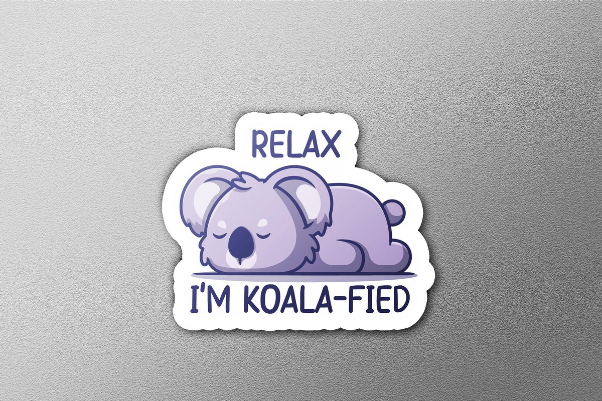 Relax sticker, cute koala sleeping