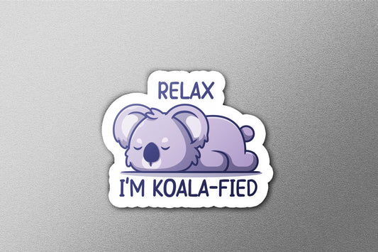 Relax sticker, cute koala sleeping