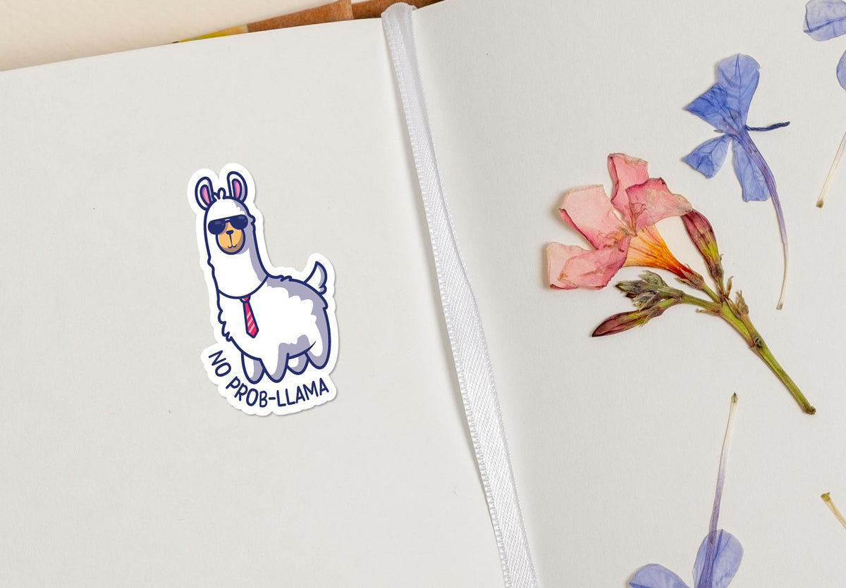 No Prob-llama sticker, fun llama pun – view 3