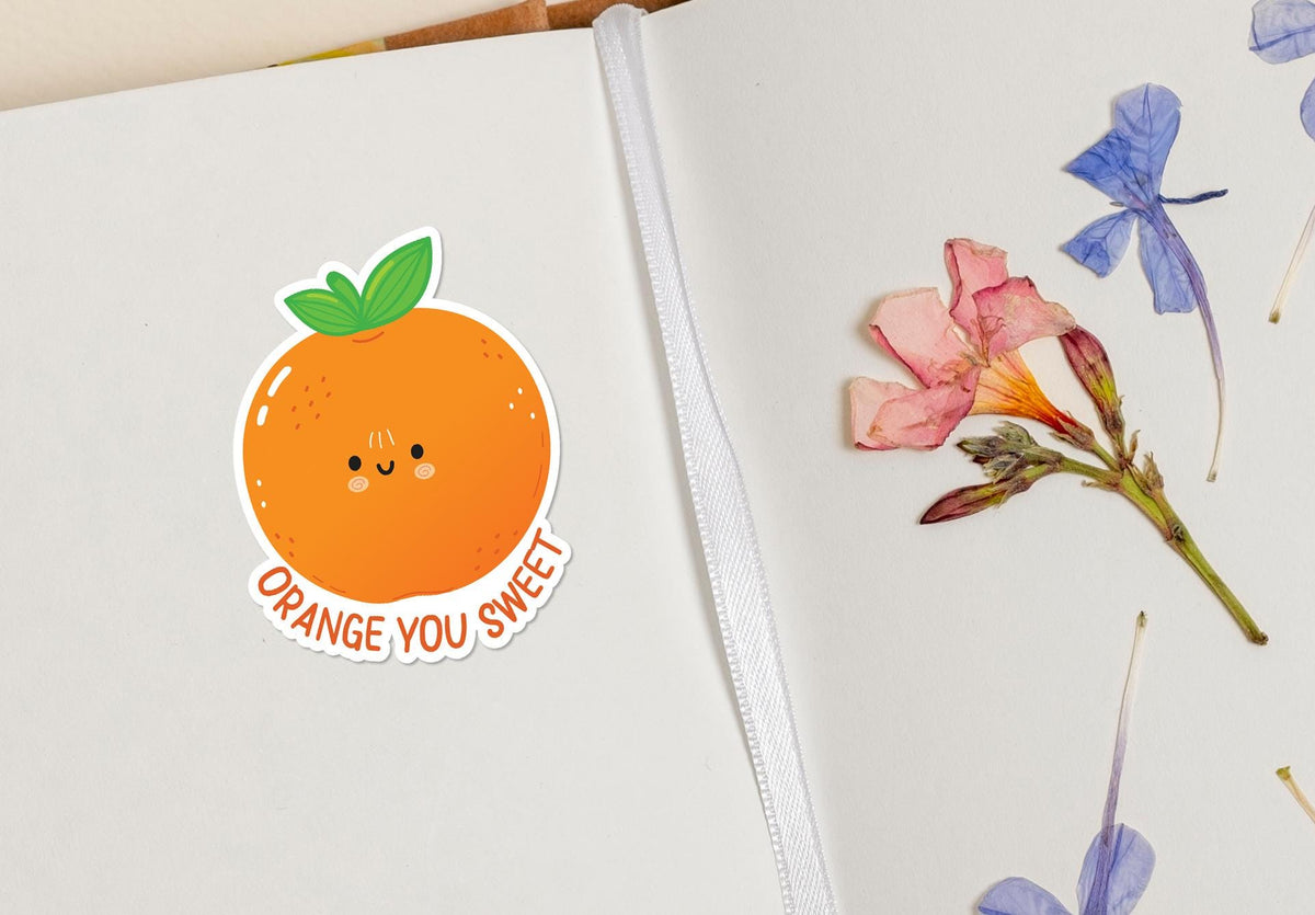 Orange You Sweet sticker, cute orange design – view 3