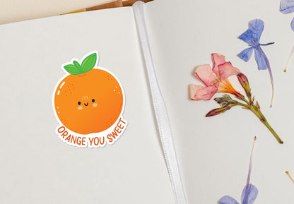 Orange You Sweet sticker, cute orange design – view 3