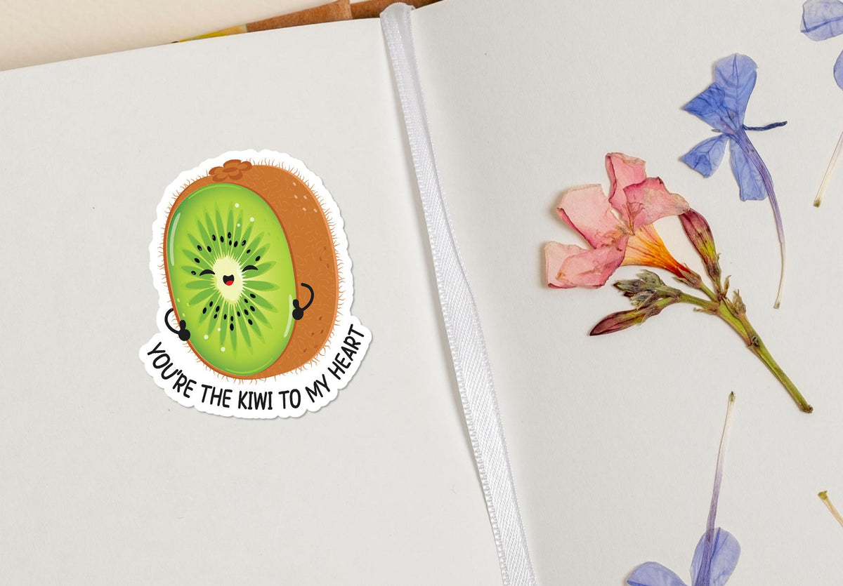 You're the Kiwi to My Heart sticker, cute kiwi fruit – view 4