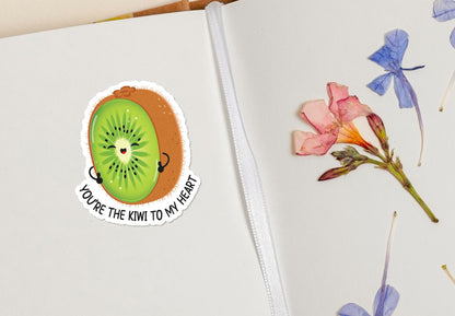 You're the Kiwi to My Heart sticker, cute kiwi fruit – view 4