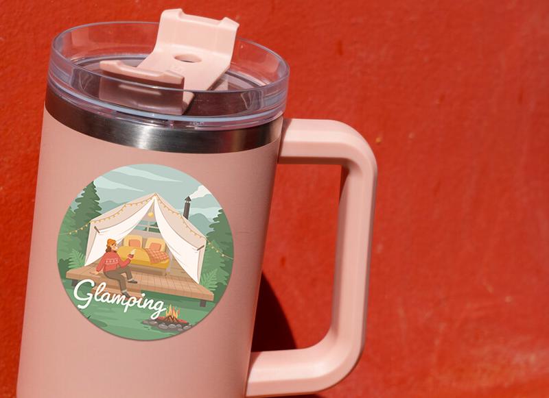 Glamping sticker, glamour camping for girls – view 4