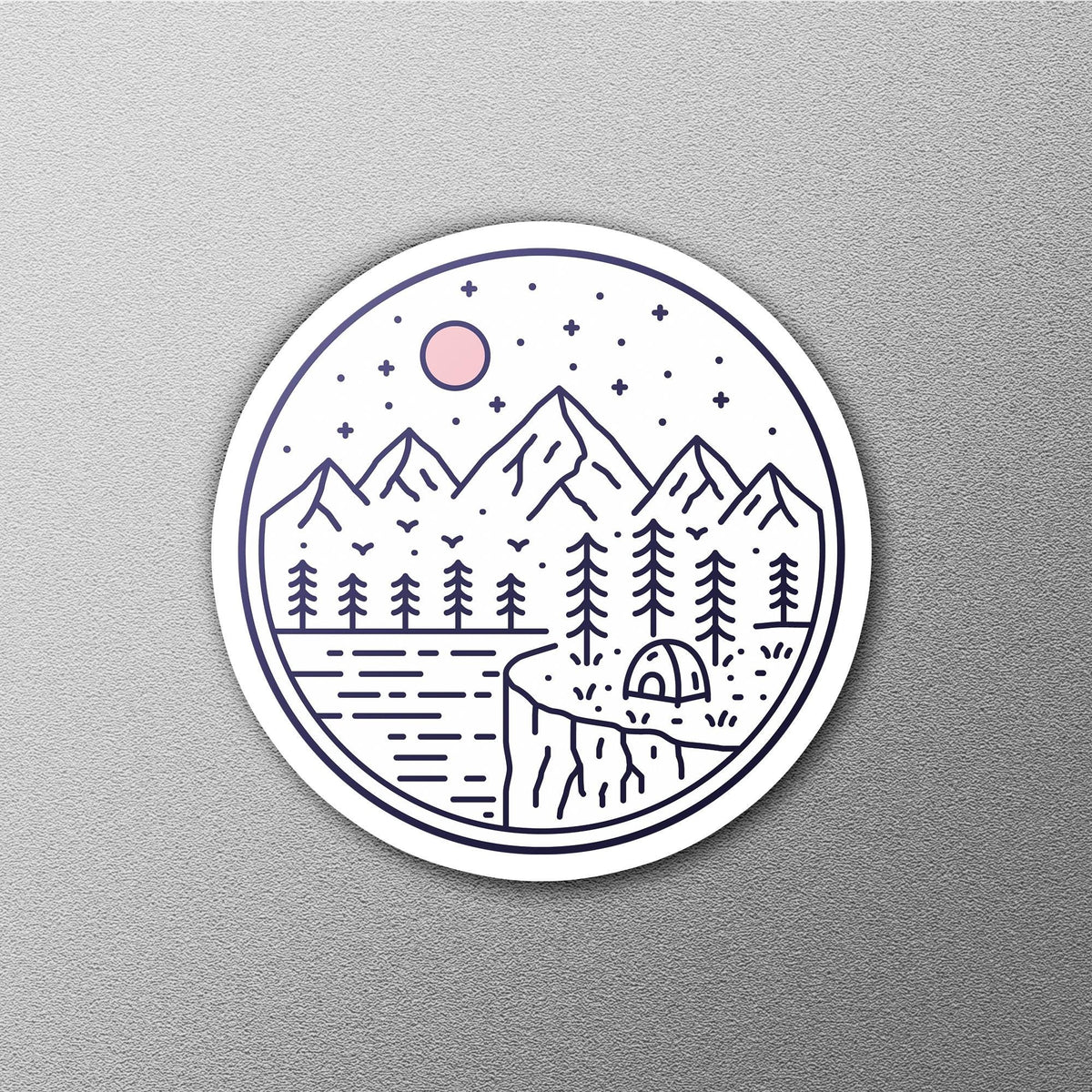 Camping Circle Outline sticker – view 2